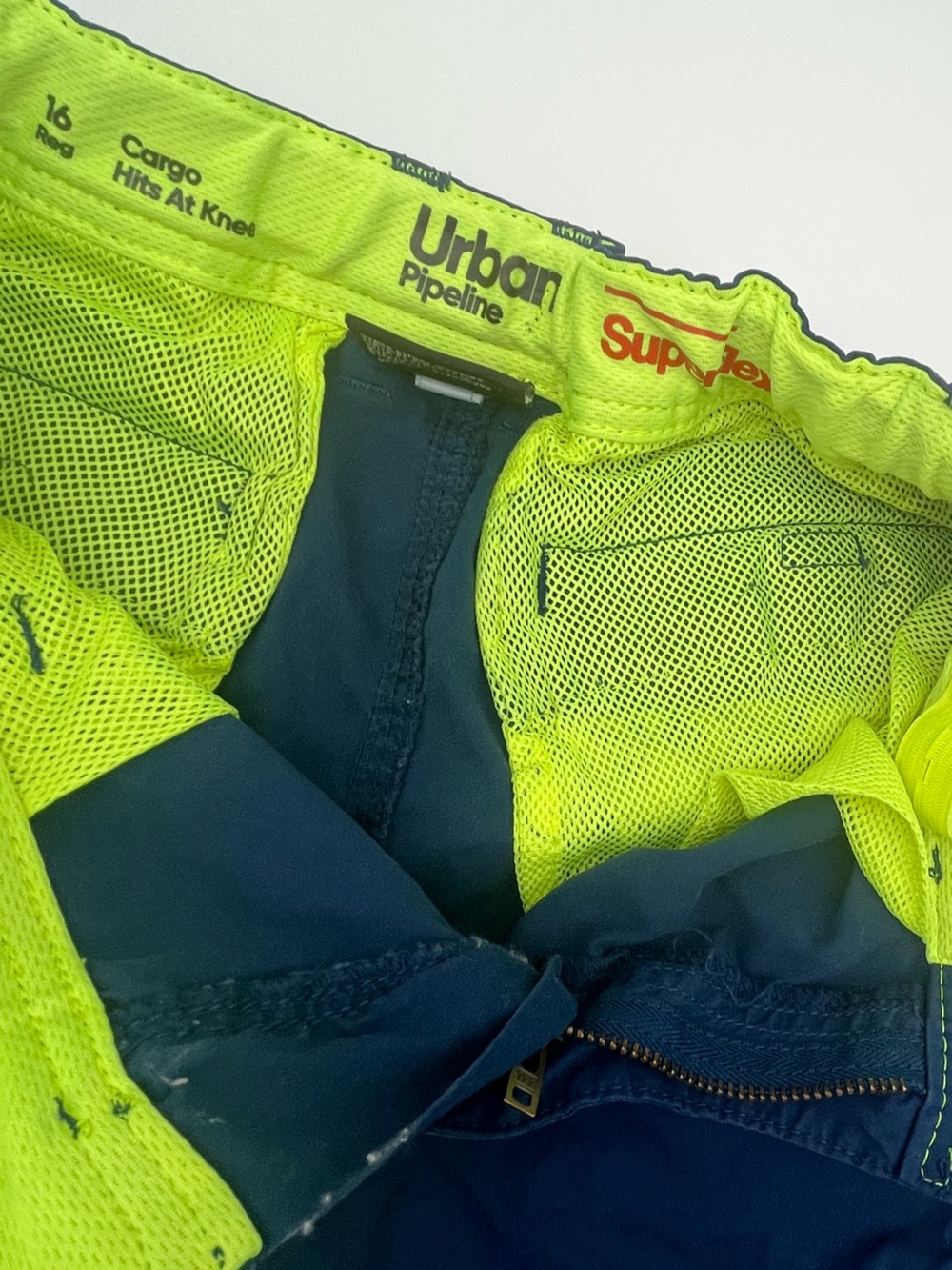 2 piece - Boys Navy Blue Cargo Shorts 16  & Shark-Print bathing trunks 14-16 - Picture 5 of 7